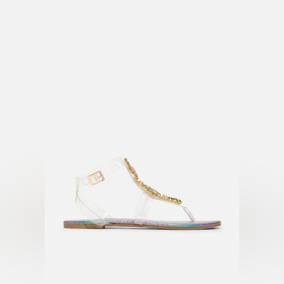 JustFab mermaid clear strap with jewels - Picture 2 of 4